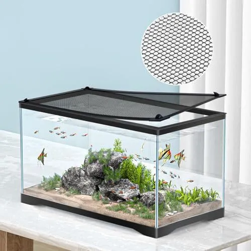 MLEJU DIY Fish Tank Lid Aquarium Cover with Fresh Air Netting to Prevent Fish