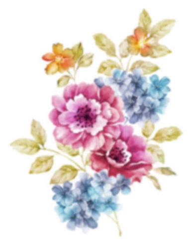 Shabby Soft Pastel Watercolor Bouquet Flowers Floral  Waterslide Decals FL500