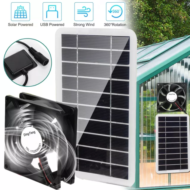 Solar Powered Exhaust Fan Mini Kitchen Ventilator Pet Dog Houses Air Extractor