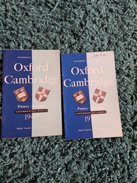 2 X Oxford V Cambridge Boat Race 1949& 1950 Programmes