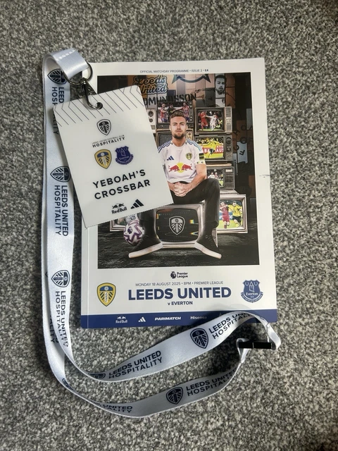 LEEDS UNITED HOSPITALITY Lanyard Matchday Programme 2025 26 Everton LEEDS UNITED HOSPITALITY Lanyard Matchday Programme 2025 26 Everton