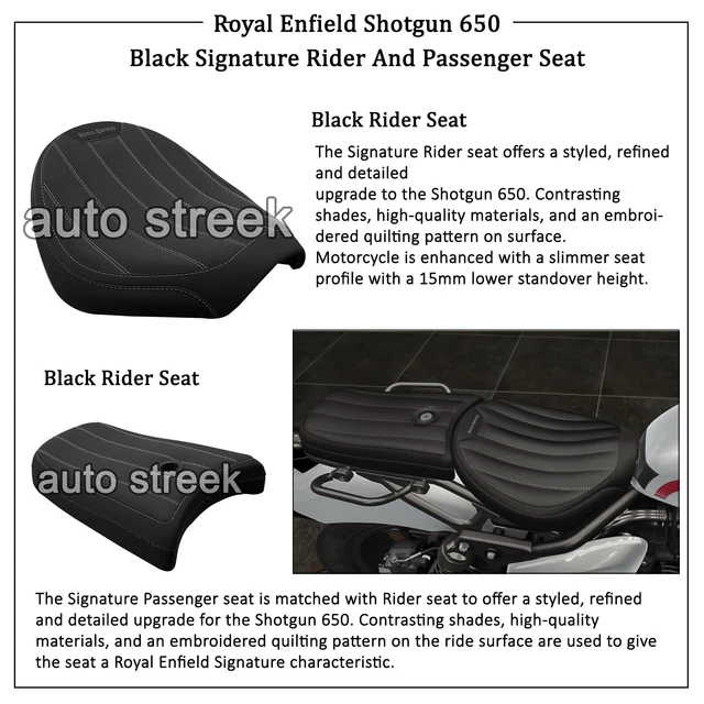 SI GE DE CONDUCTEUR Et De Passager Signature Noir Royal Enfield Shotgun 