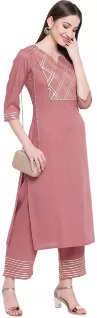 Viscose Rayon Beautiful Kurti Pant Set Women's Designer Kurta Pajama Set Dress