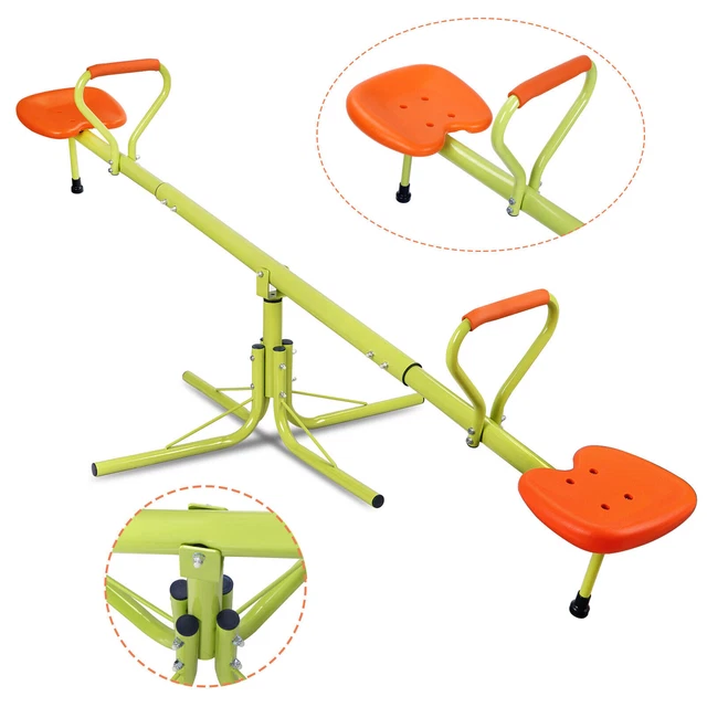 360 DEGREE ROTATION Outdoor Kids Seesaw Teeter Totter Swing Playground