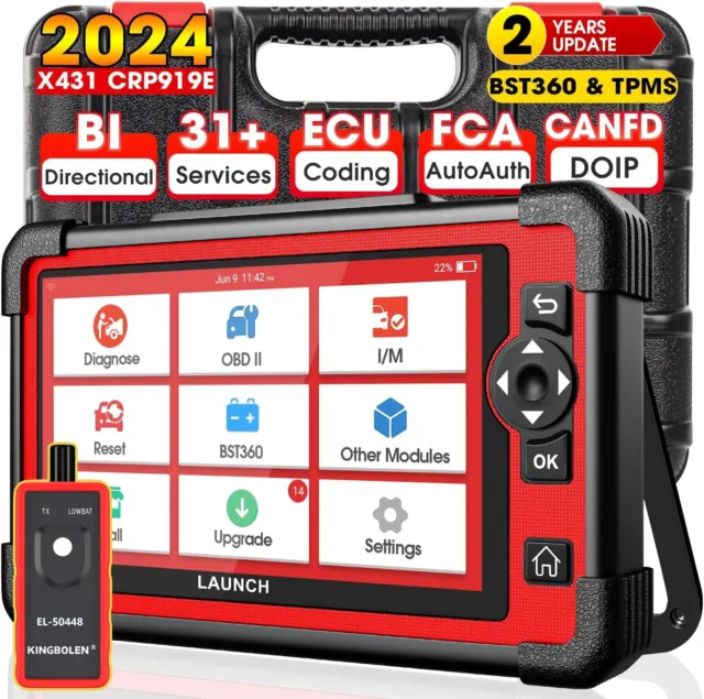 2024 LAUNCH CRP919E Bidirectional Scan Tool Car Diagnostic Scanner Key Coding