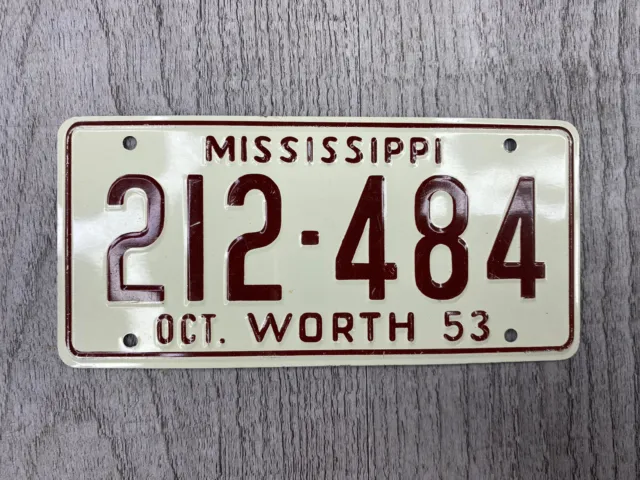 1953 Mississippi￼ ￼Wheaties metal bicycle license plate cereal premium