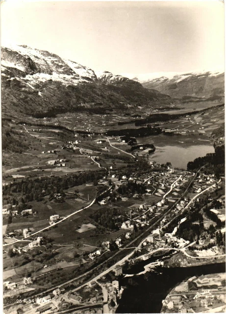 Bird's Eye View of Voss And Mountains, Vestland County, Norway Postcard