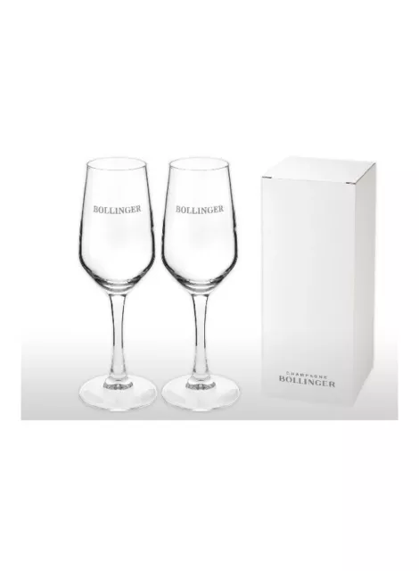 2 X Bollinger Champagne Glass Flutes New & Boxed