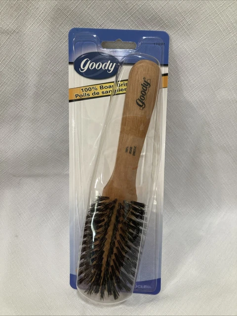 GOODY WOOD TONE Hair Brush Nylon Bristles Vintage 1992s  display picture 1
