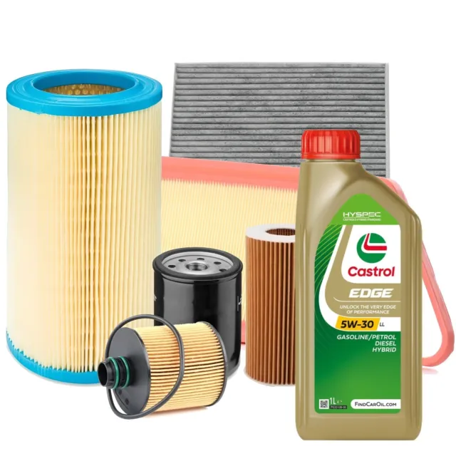 Kit Tagliando Olio Castrol Edge 5W30 5Lt 3 Filtri Vari Vw Golf 7 1.6 / 2.0 Tdi