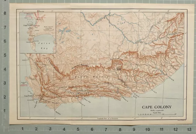 Map/Battle Plan Cape Colony Great Karroo Cape Town Hottentot's Holland Saldanha