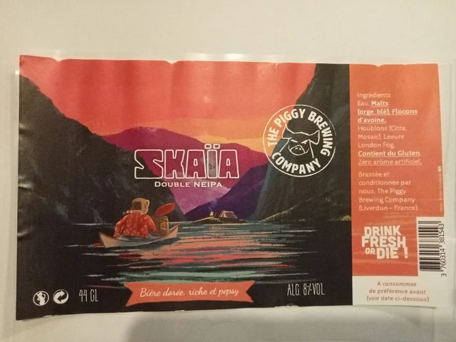 Etiquette de Bière : SKAÏA - The Piggy Brewing Company -  France