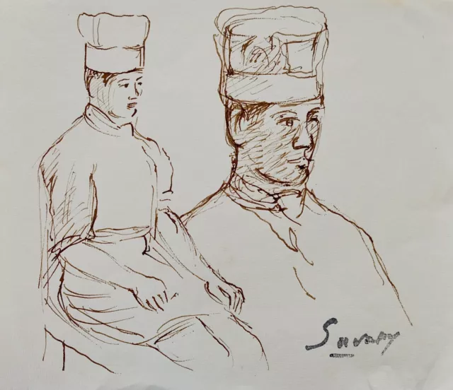Robert savary - Dibujo Original - Tinta - El Cocinar 5