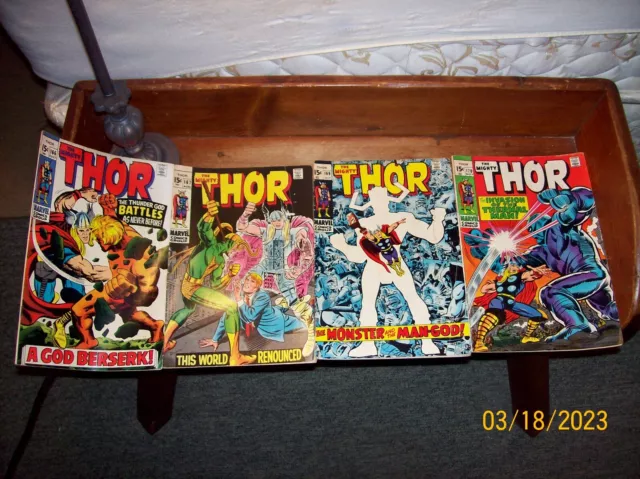 The Mighty Thor Lot #166, 167, 169, 170 / 7/69-11/69 / 2 Of 4 Are Fine