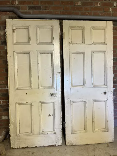 Pair of reclaimed period 6 panel doors