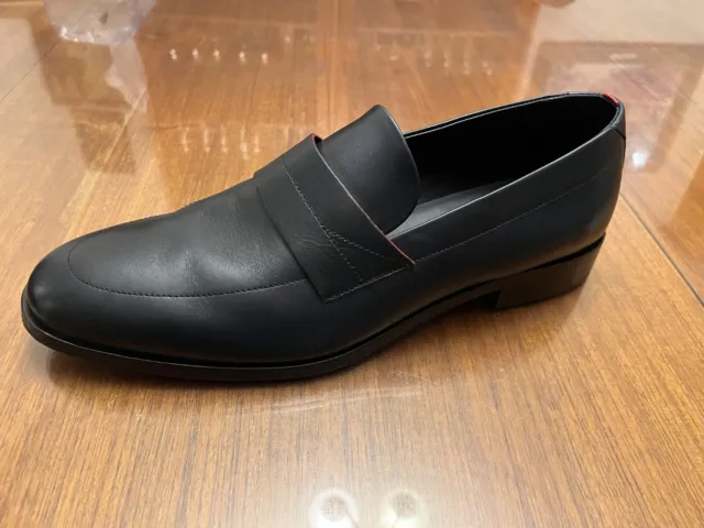Hugo Boss Mens Dress Shoes LoaferS Black Leather Size US12 UK11