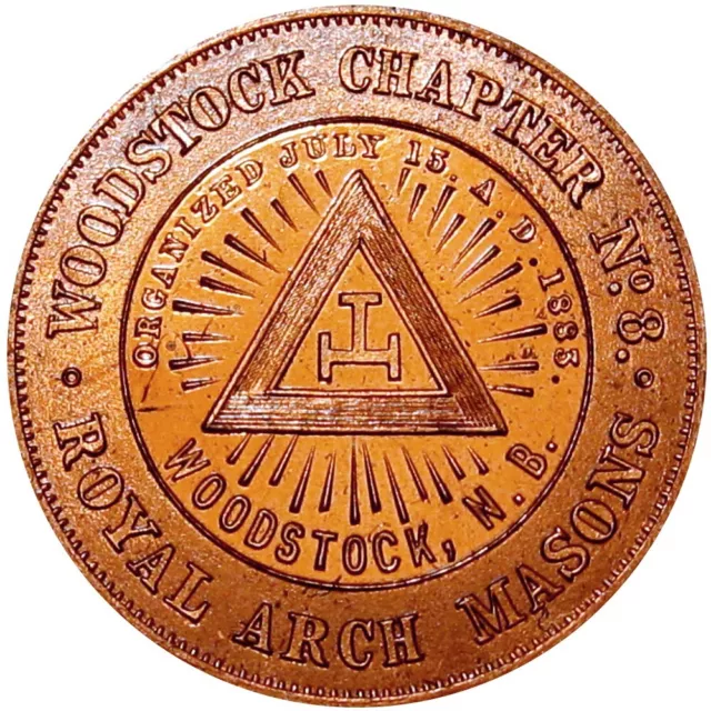 Woodstock New Brunswick Canada Masonic Chapter Penny Token Chapter No. 8