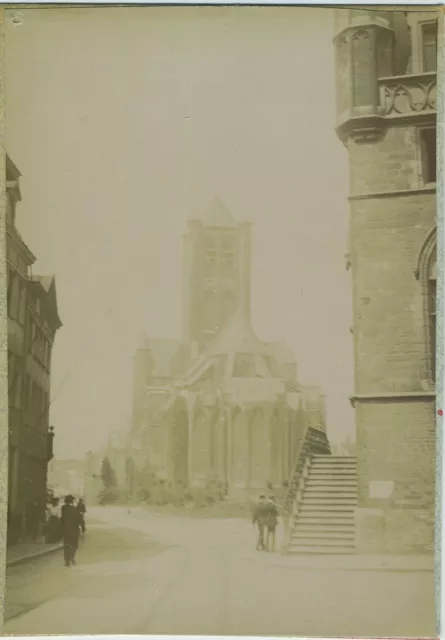 Gand. Gent. La Cathédrale. Belgique. Tirage citrate circa 1900-05.