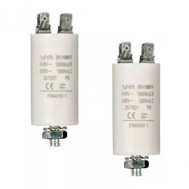 LOT 2 x Condensateur 1.0UF / 450 V À Cosses 1MF Micro Farad