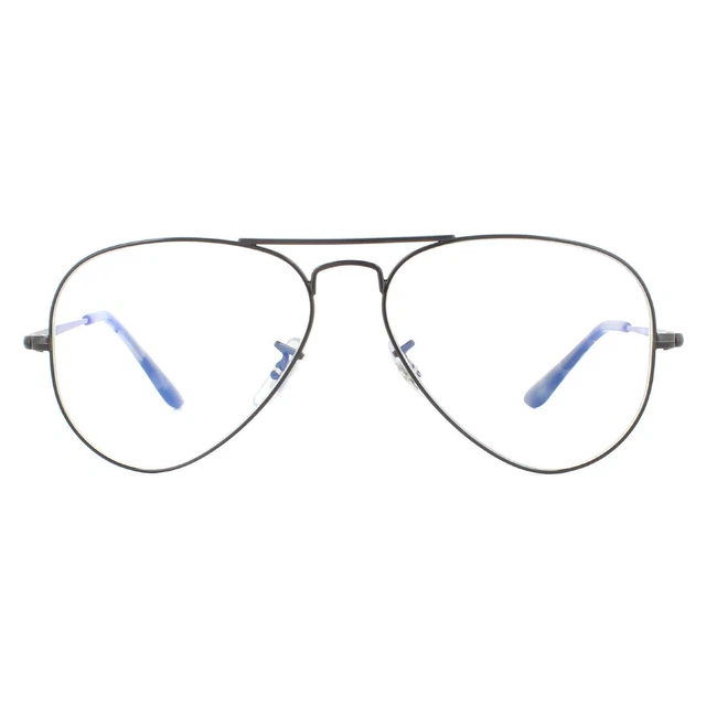 Ray-Ban Sonnenbrille Aviator Metal II RB3689 9148BF Schwarz Klar BlauLichtfilter