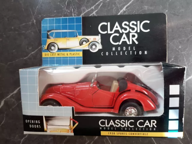 Classic Car Model Collection - 1938 Sports Convertible - Die Cast Metal in Box