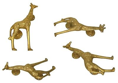 Giraffe Shape Antique Vintage Finish Handcrafted Brass Wardrobe Door Pull Handle 2