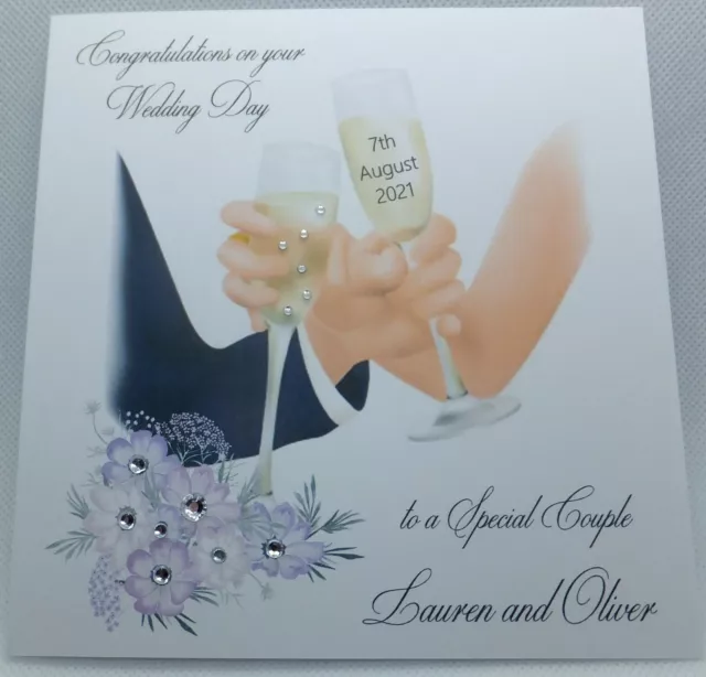 Personalised Handmade Wedding Day Card