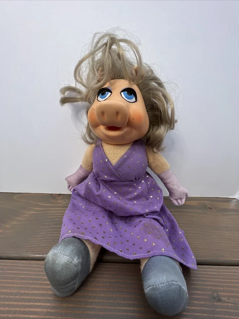 1980 Fisher Price Muppets MISS PIGGY Doll Dress-Up 13" Vinyl Plush 890 Vintage