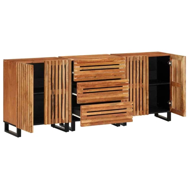 SIDEBOARDS 3 PCS 60x34x75 cm Solid Wood Acacia £775.91 PicClick UK