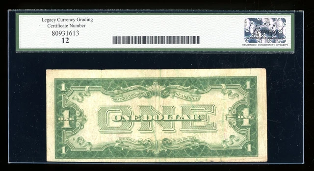 DBR 1928-A $1 Silver Funnyback Fr. 1601 CB Block Legacy 12 Serial C71422927B 2