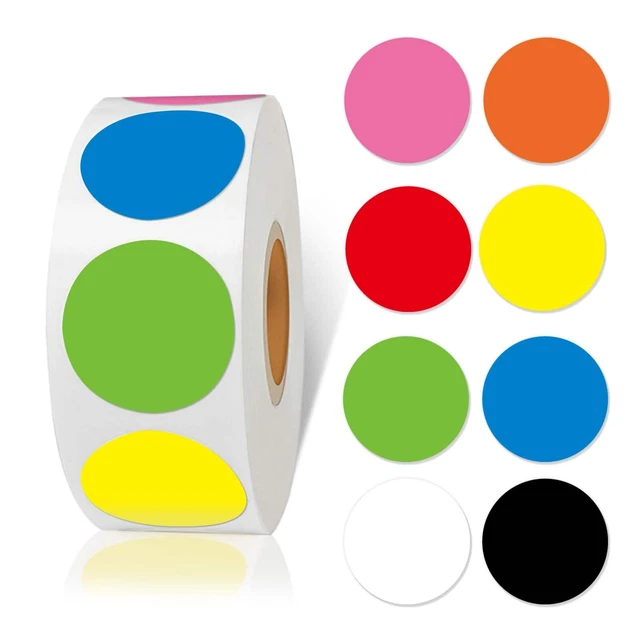 1000Pcs 1 Inch 8 Colors Garage Sale Price Stickers Yard Sale Sticker
