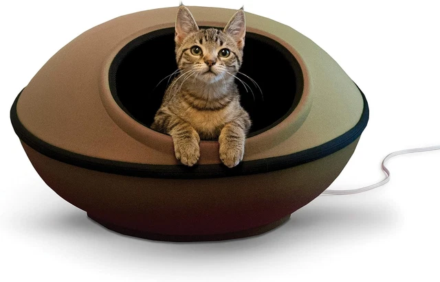 Thermo-Kitty Mod Dream Pod Heated Cat Bed for Large Cats, Indoor Heated Cat Cave