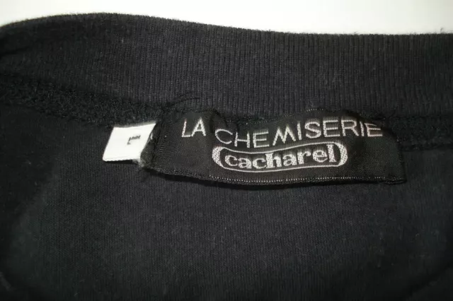 T-Shirt Authentique Vintage Vintage La Chemiserie Cacharel Crewneck Logo Noir Taille Large 2