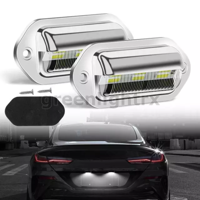 2X Universal LED License Plate Tag Light Lamp White For Truck SUV Trailer Van RV