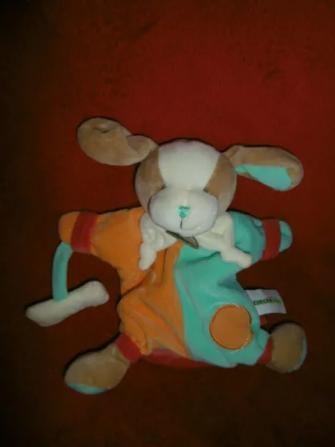 Doudou Et Compagnie Marionnette Chien bleu orange euréka kids Neuf