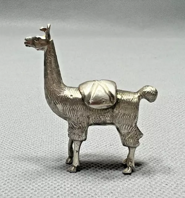 Vintage Sterling Silver Peruvian llama Figurine Miniature Animal Figure