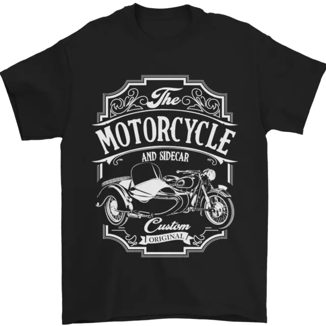 T-shirt da uomo moto e sidecar biker moto 100% cotone
