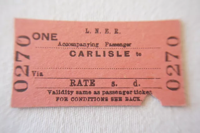 Carlisle LNER Railway Train Ticket