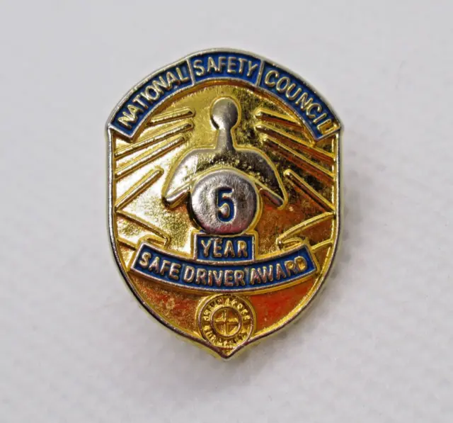 Safe Driver Award - 5 Year - National Safety Council - Vintage Lapel Pin