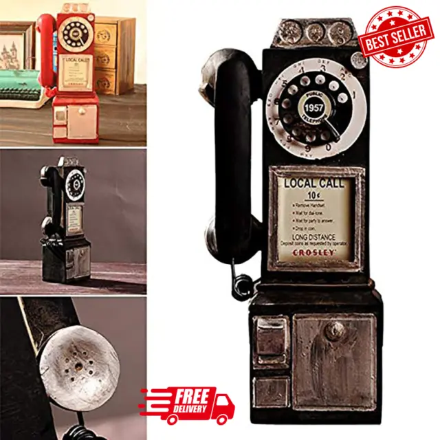 Retro Telephones Ornamentwall Mounted Vintage Rotate Classic Look Dial Pay Phone