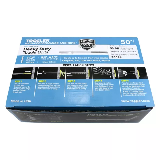 TOGGLER® SNAPTOGGLE® 25014 Heavy-Duty Anchors (Box of 50)