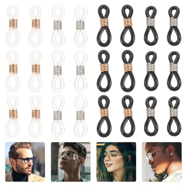 100 PCS RUBBER Ends Sunglasses Eyeglass Cord Spectacle End Connector $7 ...