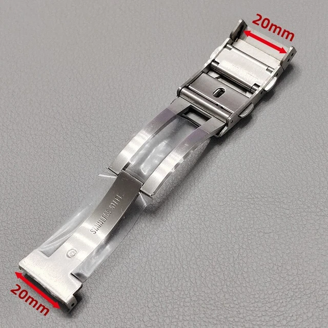 Adjustable 316L Stainless Steel Watch Band Clasp Folding Buckle 18mm 20mm 22mm