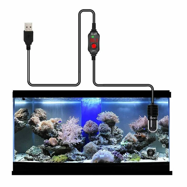 Calefacción USB tanque de tortugas 10W ajuste pantalla digital repuesto tanque de peces