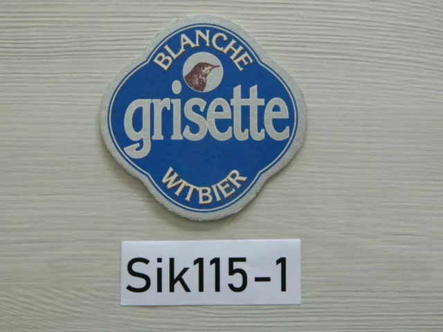 Coaster Sous bock GRISETTE Blanche - Beer Bière Belgique - Tégestophile RARE