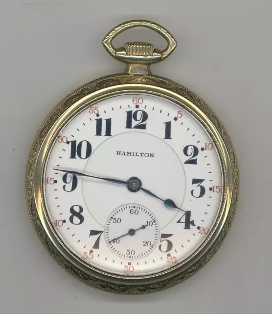 C1923 Hamilton Pocket Watch 992 16S 21J Of 5 Position Rr Grade Ls Dr  Runs Vg