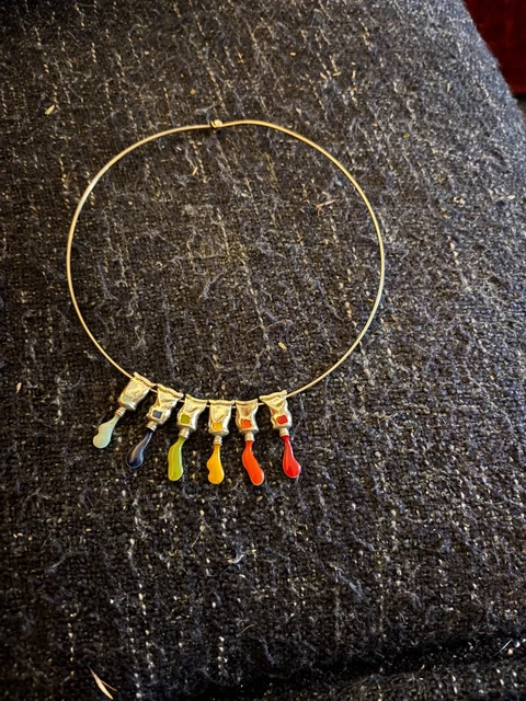 Collier "Tubes De Peinture" Arman 2001 - Édition Limitée, Métal Argenté Et émail
