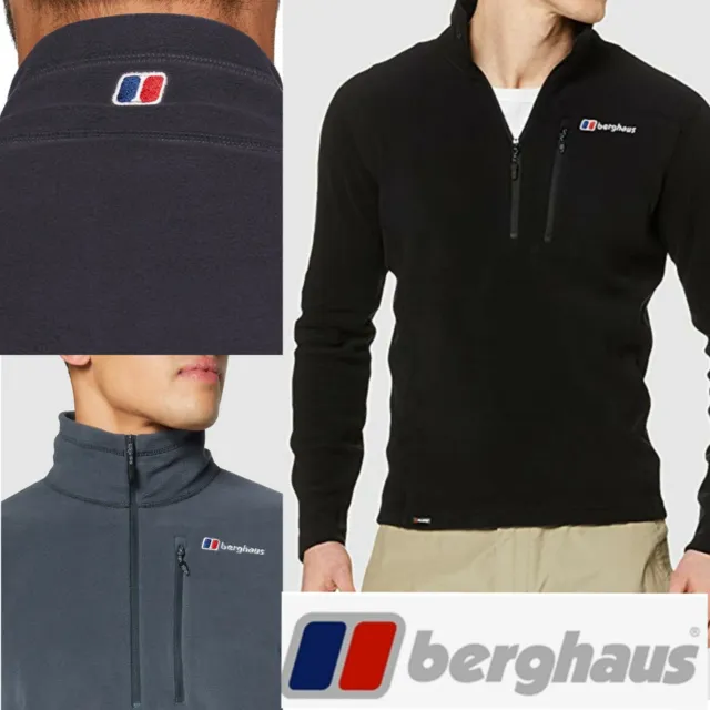 Berghaus Mens Prism Polartec Fleece Jacket Half Zip Black M-XL New