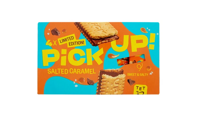Pick Up Biscotto con Tavoletta di Cioccolato al Latte e Caramello Salato 112g