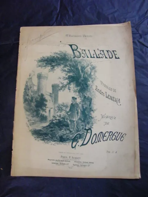 "Partition Ballade Domergue Music Sheet Grand Format"